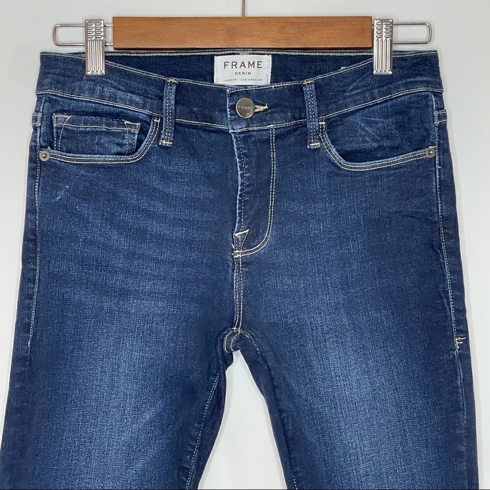 Frame Le Skinny De Jeanne Crop Jeans Bonn Wash Size 26 - Picture 4 of 9